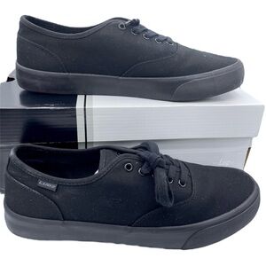 Lugz lear canvas black laced-up sneakers mens Size 10 comfortable